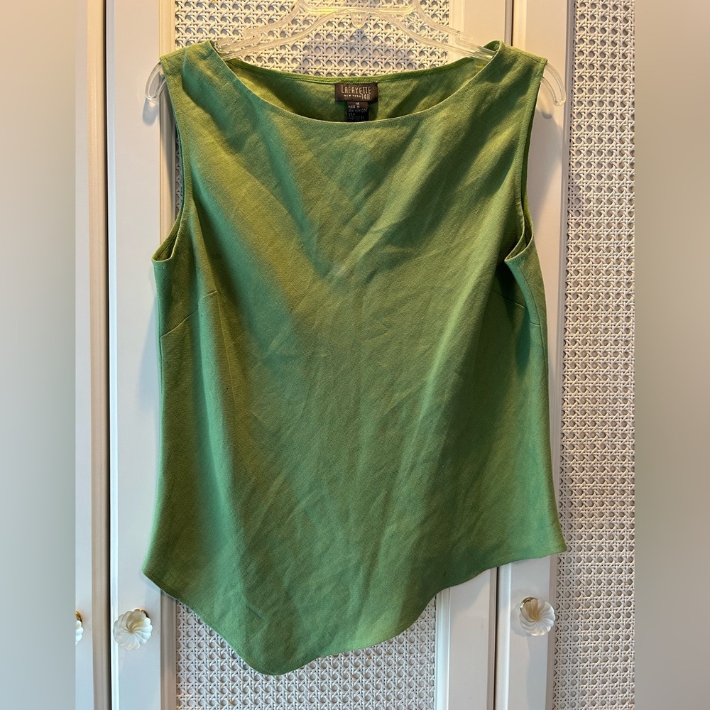 Lafayette 148 Green Sleeveless Top